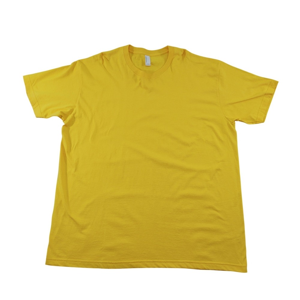 American Apparel Yellow Crew Neck T Shirt 3XL 3TG 3EG Cotton Basic Tee